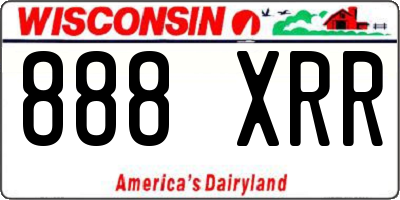 WI license plate 888XRR
