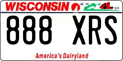 WI license plate 888XRS