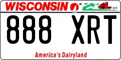 WI license plate 888XRT