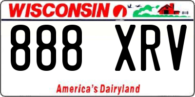 WI license plate 888XRV