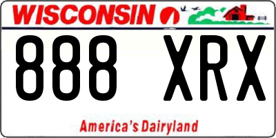 WI license plate 888XRX