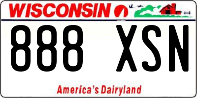 WI license plate 888XSN