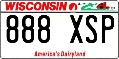 WI license plate 888XSP