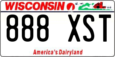 WI license plate 888XST