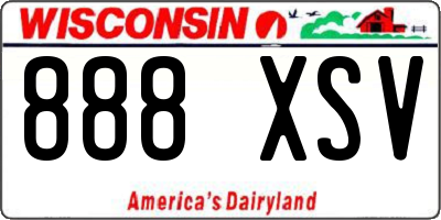 WI license plate 888XSV