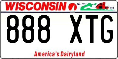 WI license plate 888XTG