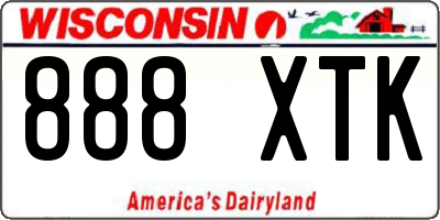 WI license plate 888XTK