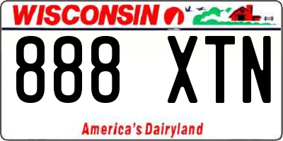 WI license plate 888XTN