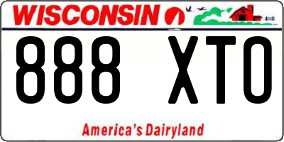 WI license plate 888XTO