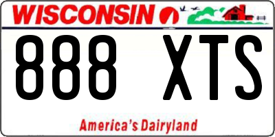 WI license plate 888XTS