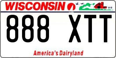 WI license plate 888XTT