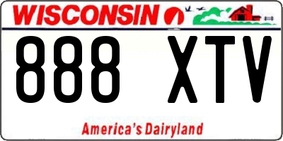 WI license plate 888XTV