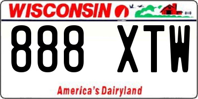 WI license plate 888XTW