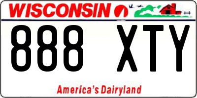 WI license plate 888XTY