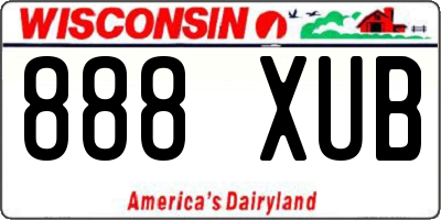 WI license plate 888XUB