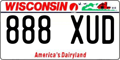 WI license plate 888XUD