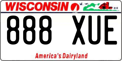 WI license plate 888XUE