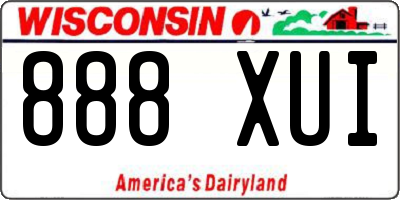 WI license plate 888XUI