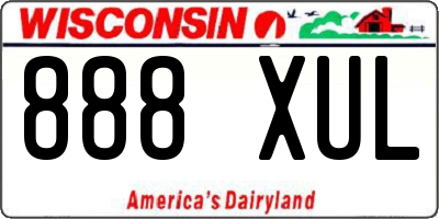WI license plate 888XUL