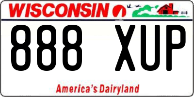 WI license plate 888XUP