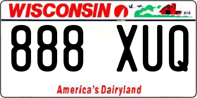 WI license plate 888XUQ