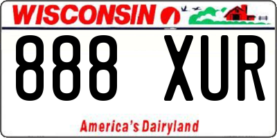 WI license plate 888XUR