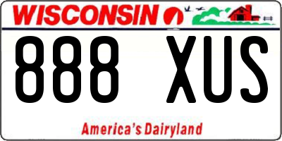 WI license plate 888XUS