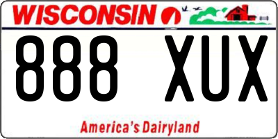 WI license plate 888XUX
