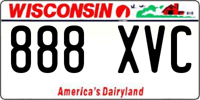 WI license plate 888XVC