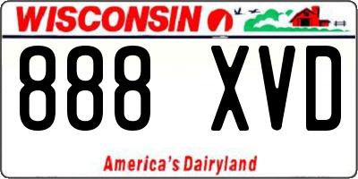 WI license plate 888XVD
