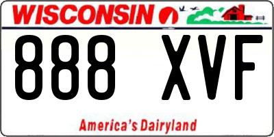 WI license plate 888XVF