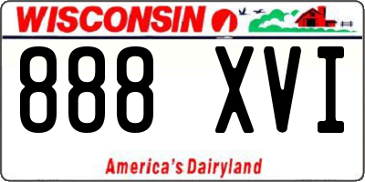 WI license plate 888XVI