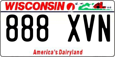 WI license plate 888XVN