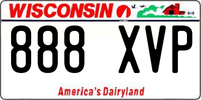 WI license plate 888XVP