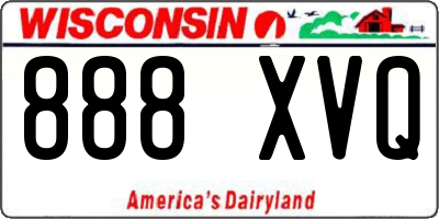 WI license plate 888XVQ