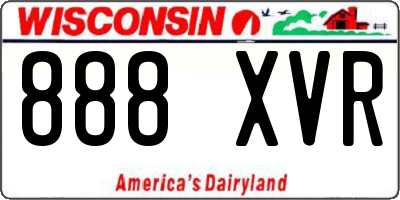 WI license plate 888XVR