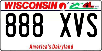 WI license plate 888XVS