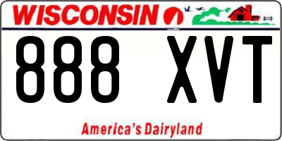 WI license plate 888XVT