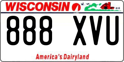 WI license plate 888XVU