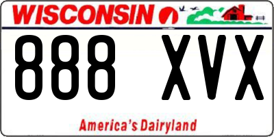 WI license plate 888XVX