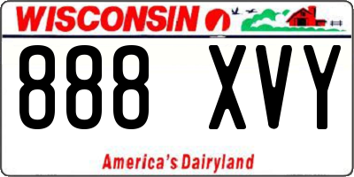 WI license plate 888XVY