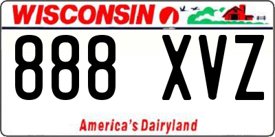 WI license plate 888XVZ