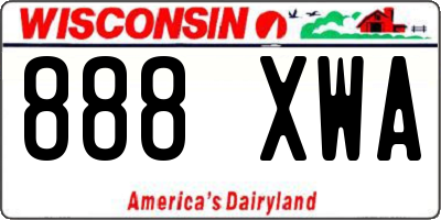 WI license plate 888XWA