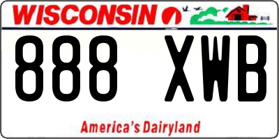 WI license plate 888XWB