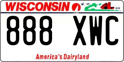 WI license plate 888XWC