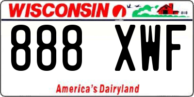 WI license plate 888XWF