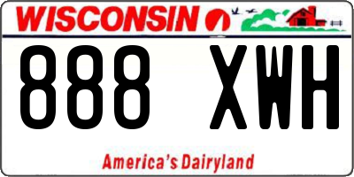 WI license plate 888XWH