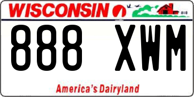 WI license plate 888XWM