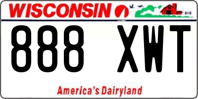 WI license plate 888XWT