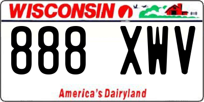 WI license plate 888XWV